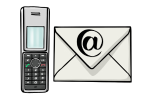 Telefon und Emailzeichen